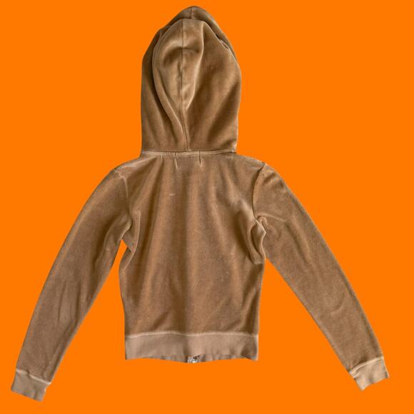 00's vintage tan velour y2k track jacket Petite XS juicy couture - Picture 2 of 8